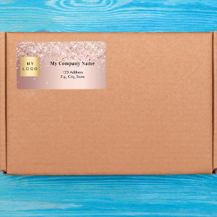 Rose gold business logo return address shipping