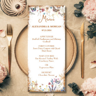Rose Gold Butterfly Garden Flat Menu