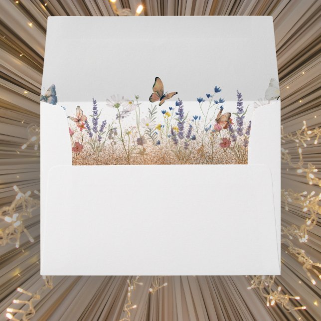Rose Gold Butterfly Garden Wedding Envelope (Creator Uploaded)