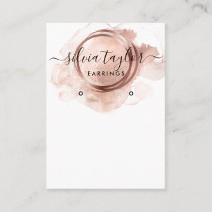 Rose Gold Calligraphy art Earring display card