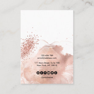 Rose Gold Calligraphy art Earring display card