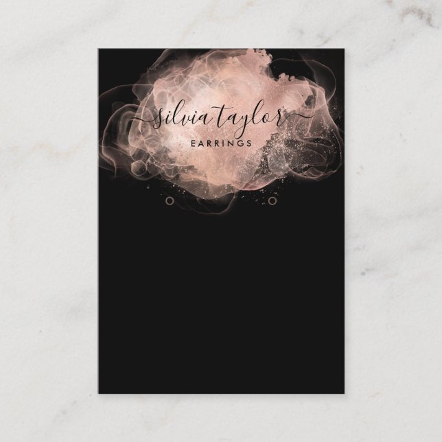 Rose Gold Calligraphy art Earring display card (Front)