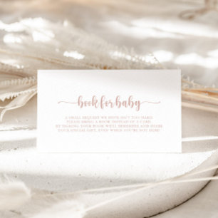 Rose Gold Calligraphy Baby Shower Book Request Enclosure Card