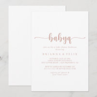Rose Gold Calligraphy BabyQ Baby Shower Barbecue 