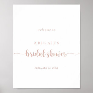Rose Gold Calligraphy Bridal Shower Welcome  Poster