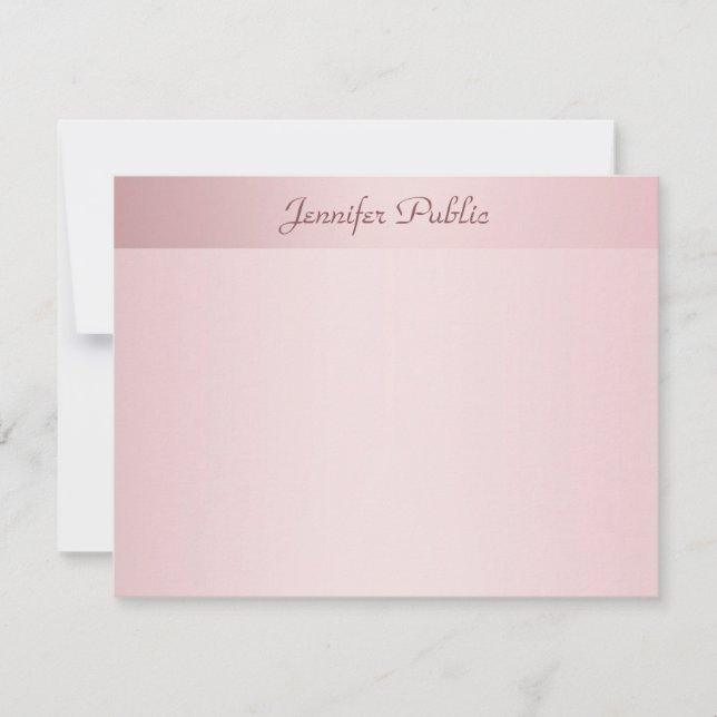 Rose Gold Calligraphy Hand Script Name Template (Front)