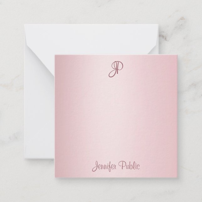Rose Gold Calligraphy Script Monogram Template (Front)