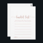 Rose Gold Calligraphy Simple Bucket List Cards<br><div class="desc">These rose gold calligraphy simple bucket list cards are the perfect activity for a simple wedding reception or bridal shower. The simple and elegant design features classic and fancy script typography in rose gold and white. Change the wording to suit any life event. Bucket list sign is sold separately.</div>