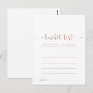 Rose Gold Calligraphy Simple Bucket List Cards