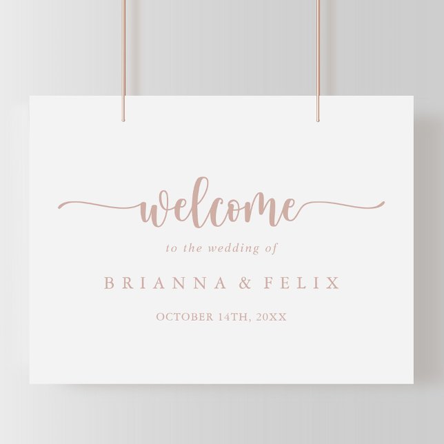 Rose Gold Calligraphy Wedding Welcome Sign (Creator Uploaded)