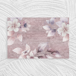 Rose Gold Calligraphy Writing Floral Decoupage Tissue Paper