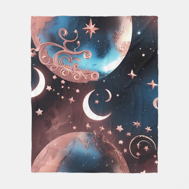 Rose Gold Celestial Moon Blanket – Luxury Seamless (Front)