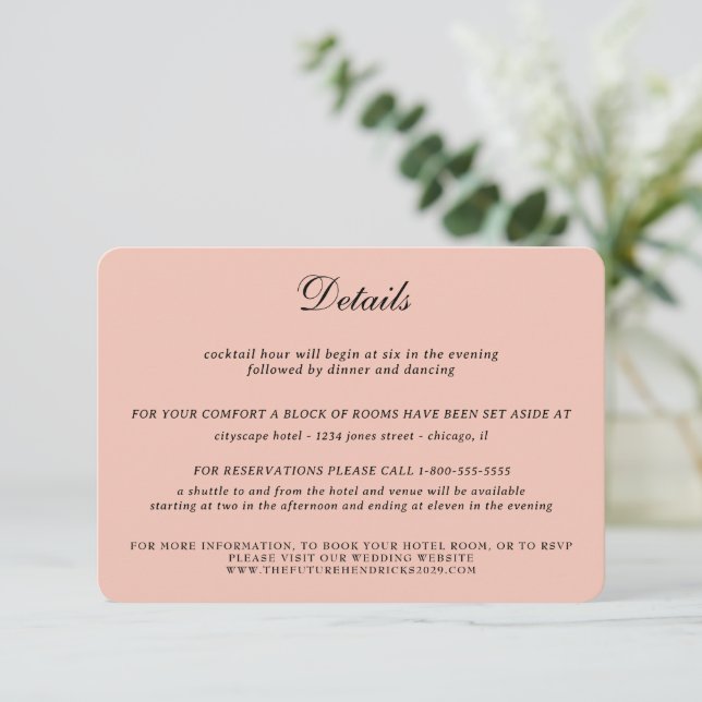 Rose Gold Celestial Wedding Enclosure Card (Standing Front)
