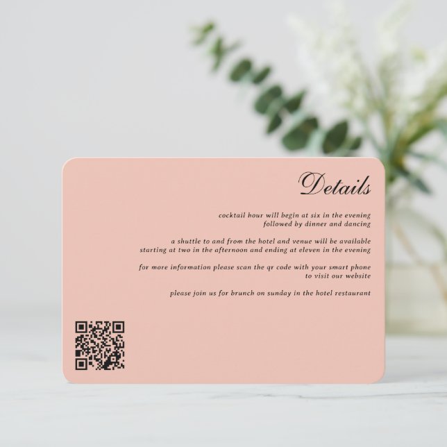 Rose Gold Celestial Wedding Enclosure Card (Standing Front)