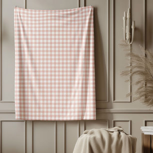 Rose Gold Check Blanket for Modern Cozy Living