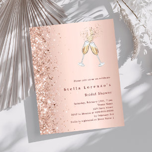 Rose gold cheers Bridal Shower invitation