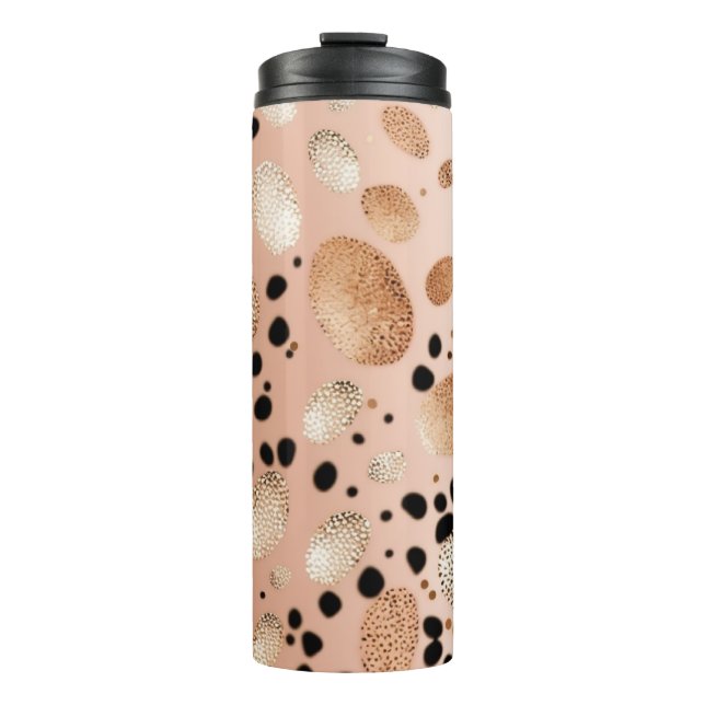 Rose Gold Cheetah Glitter Thermal Tumbler 12oz (Front)