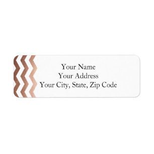 Rose Gold Chevron Address Label Return Address Label