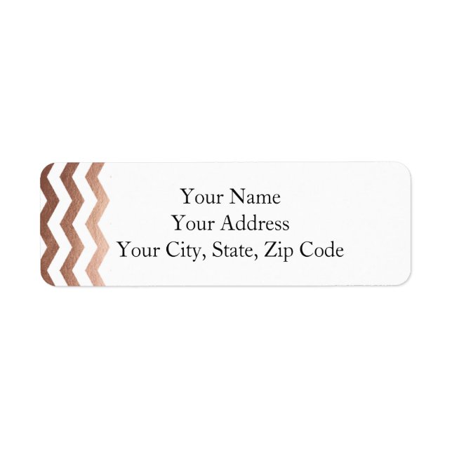 Rose Gold Chevron Address Label Return Address Label (Front)