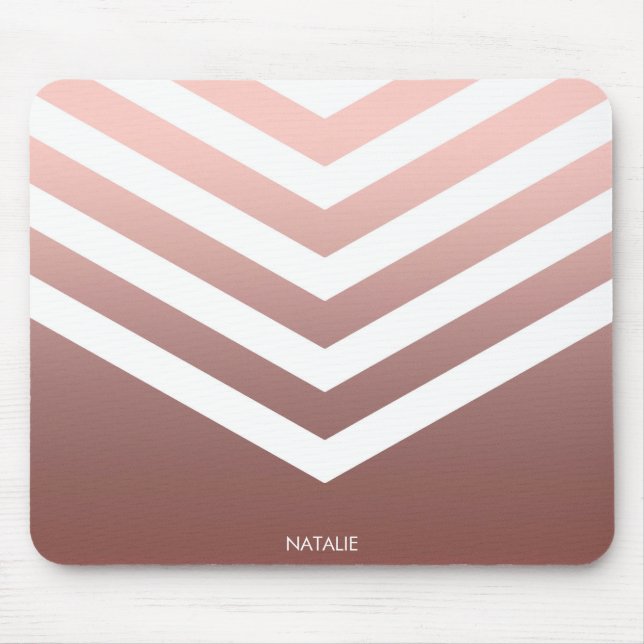 Rose Gold Chevrons Mouse Pad (Front)