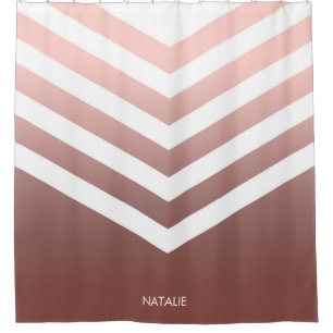 Rose Gold Chevrons Shower Curtain