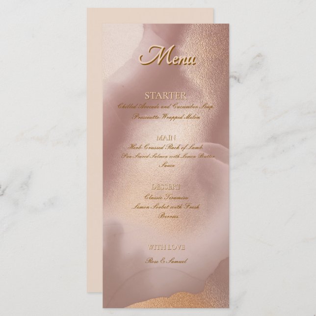 Rose Gold Chic Flat Menu (Front/Back)