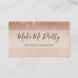 Rose Gold Chic Glitter Ombre Pink Salon Girly Business Card