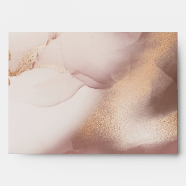 Rose Gold Chic Ink Gold Envelope (Front)