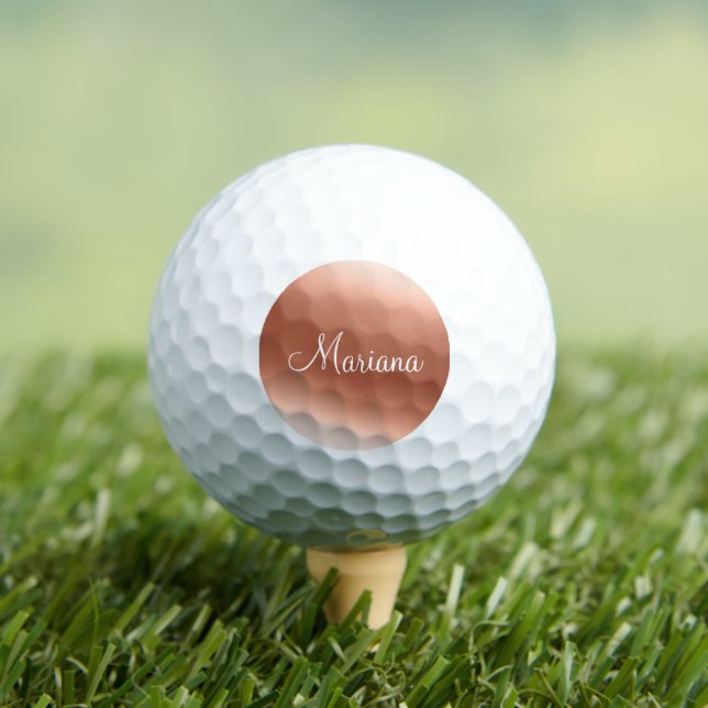 Rose Gold Chic Personalised Golf Balls (Insitu Tee)