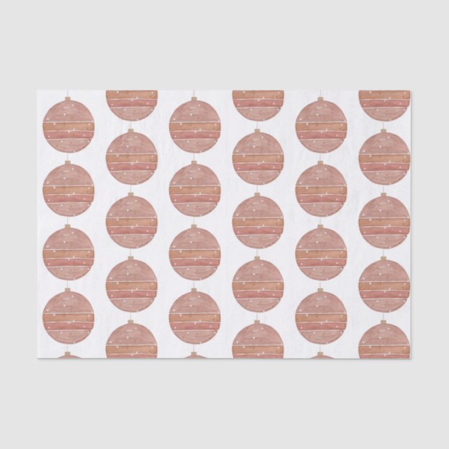 Rose Gold Christmas Ornament Tissue Paper (Front)