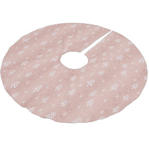 Rose gold christmas tree pattern modern brushed polyester tree skirt