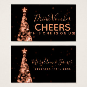 Rose Gold Christmas Wedding Drink Voucher