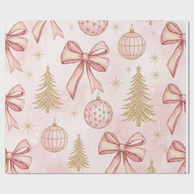 Rose Gold Christmas Wrapping Paper (Flat)