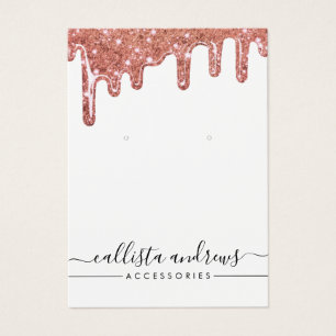 Rose Gold Chunky Glitter Drips Earring Display