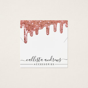 Rose Gold Chunky Glitter Drips Necklace Display