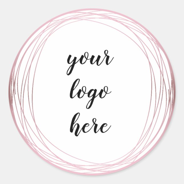 Rose Gold Circle Rings Border Glitter Custom Classic Round Sticker (Front)