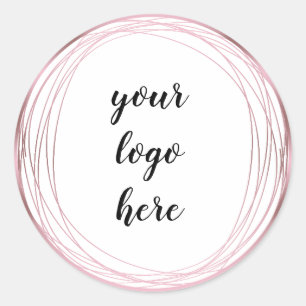 Rose Gold Circle Rings Border Glitter Custom Classic Round Sticker