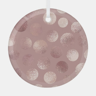 Rose Gold Circles: Vintage Abstract Glass Tree Decoration