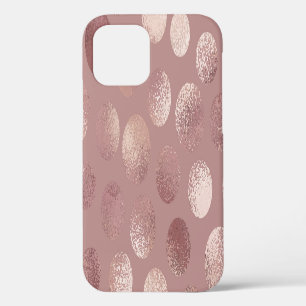 Rose Gold Circles: Vintage Abstract iPhone 12 Case