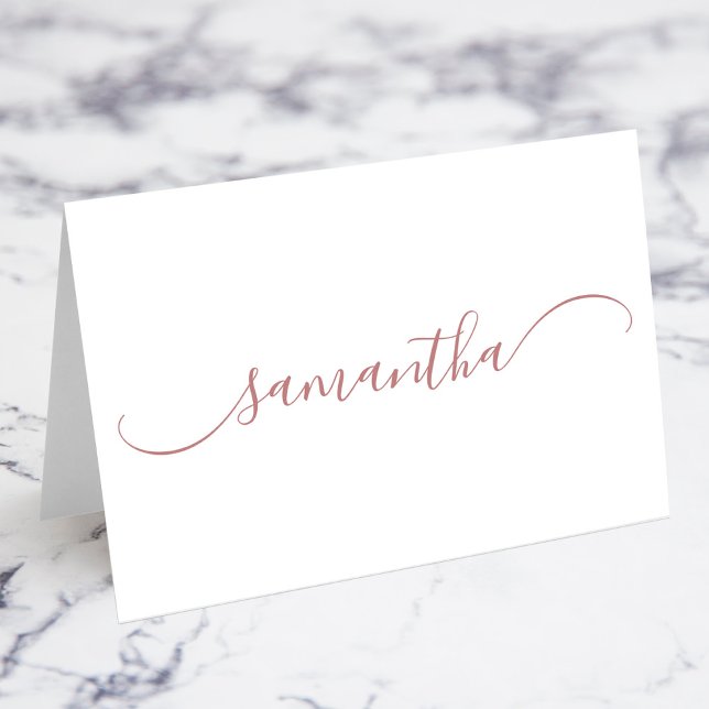 Rose Gold Classy Curved Swash Name Place Cards (Rose Gold Classy Curved Swash Name Place Cards)