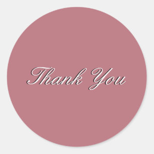 Rose Gold Colour Minimalist Professional Thank You Classic Round Sticker