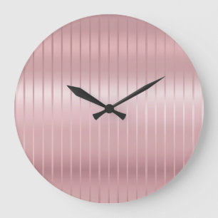 Rose Gold Colour Modern Elegant Template Round Large Clock