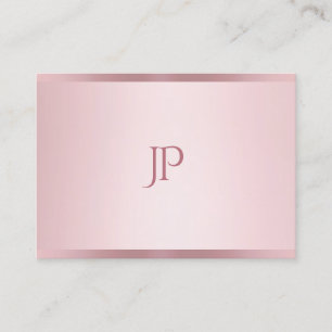 Rose Gold Colour Modern Monogram Simple Template Business Card