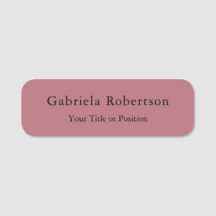Rose Gold Colour Professional Trendy Modern Plain Name Tag