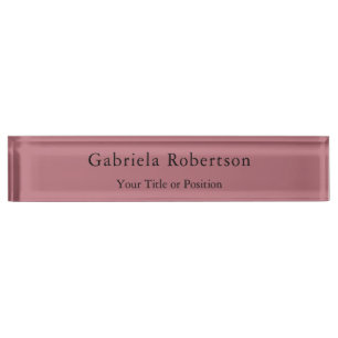 Rose Gold Colour Professional Trendy Modern Plain Nameplate