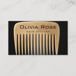 Rose Gold Comb Hair Stylist Business Card