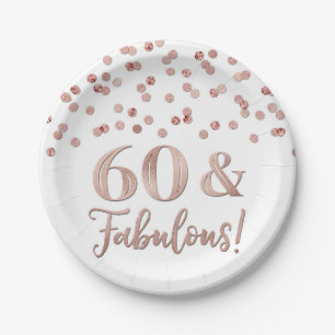 Rose Gold Confetti 60 and Fabulous Paper Plate
