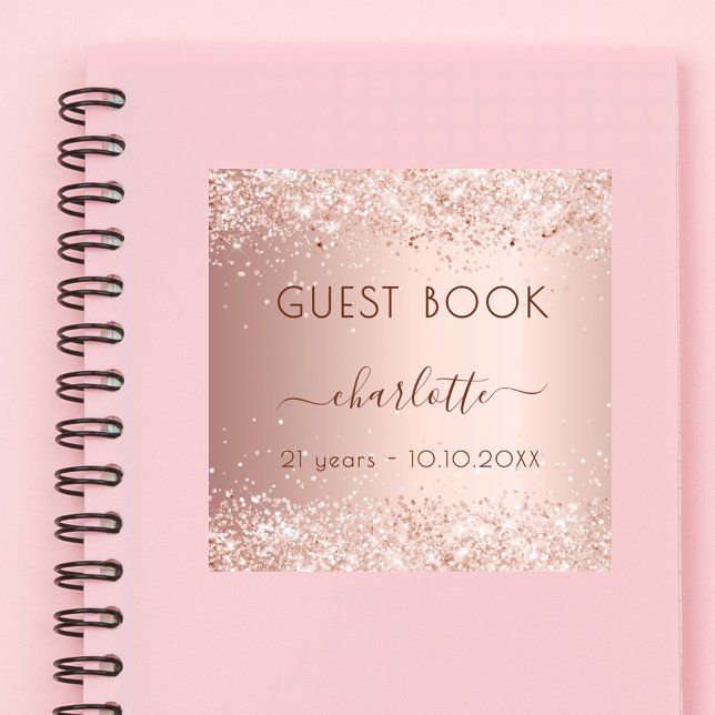 Rose gold confetti birthday Guest Book (Creator Uploaded)