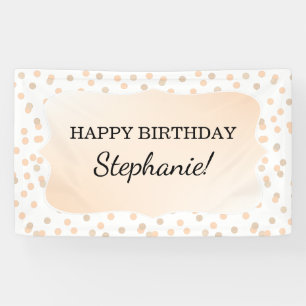 Rose Gold Confetti Birthday Party Banner