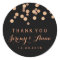Rose Gold Confetti Black Thank you  sticker